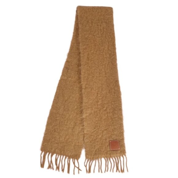 Loewe Scarf Shawl Fringe Mohair Wool Lady
